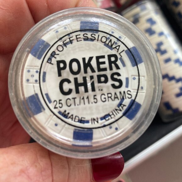 Professional  POKER CHIPS 200 With Metal Case - Picture 2 of 6